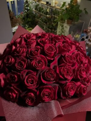 50 Adet Kırmızı Gül Buketi